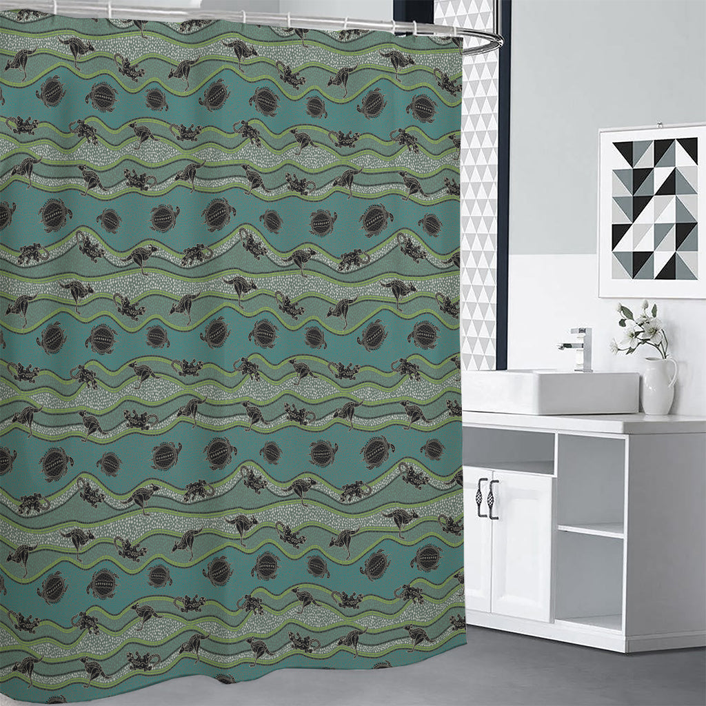 Aboriginal Animals Pattern Print Premium Shower Curtain