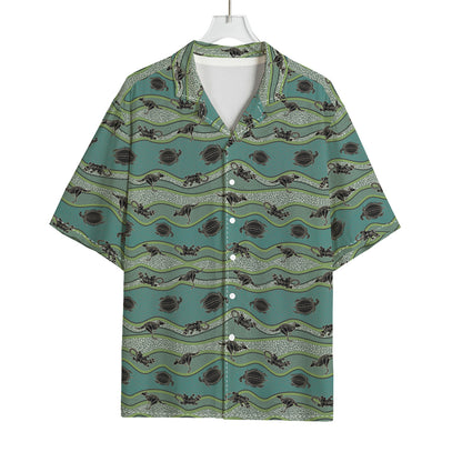 Aboriginal Animals Pattern Print Rayon Hawaiian Shirt