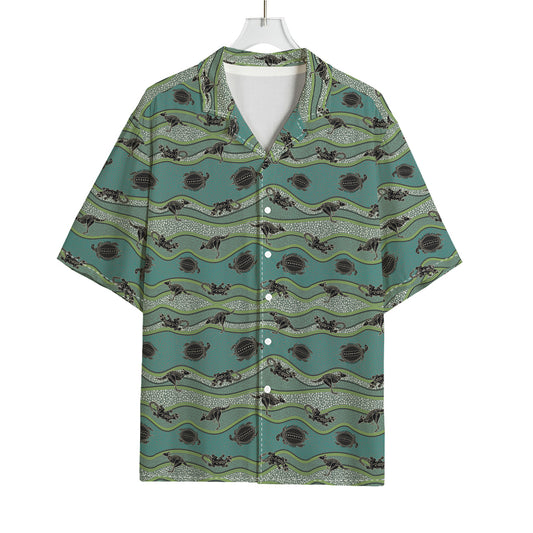 Aboriginal Animals Pattern Print Rayon Hawaiian Shirt