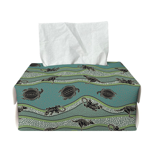 Aboriginal Animals Pattern Print Rectangle Tissue Box Cover