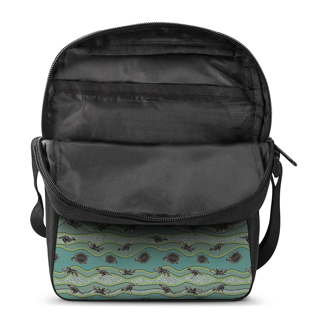 Aboriginal Animals Pattern Print Rectangular Crossbody Bag