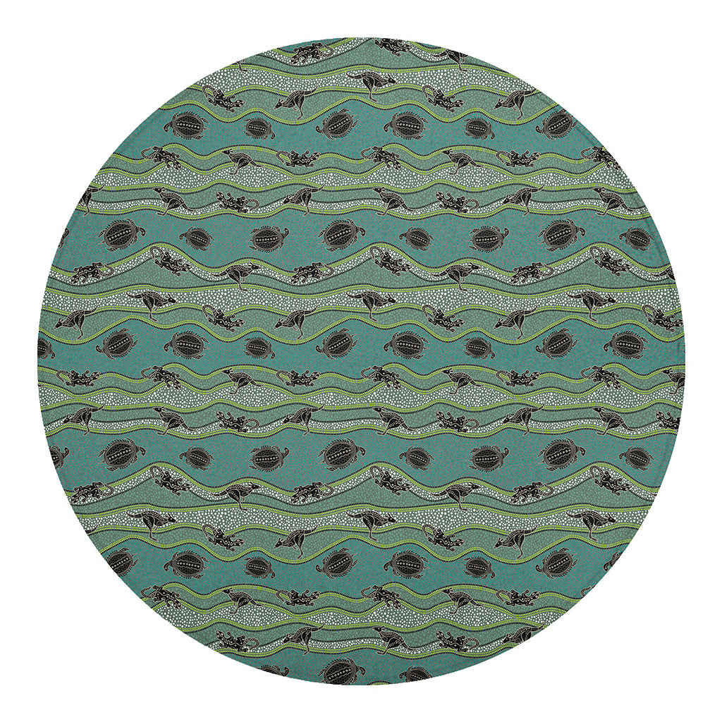 Aboriginal Animals Pattern Print Round Blanket