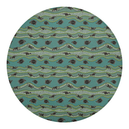 Aboriginal Animals Pattern Print Round Blanket