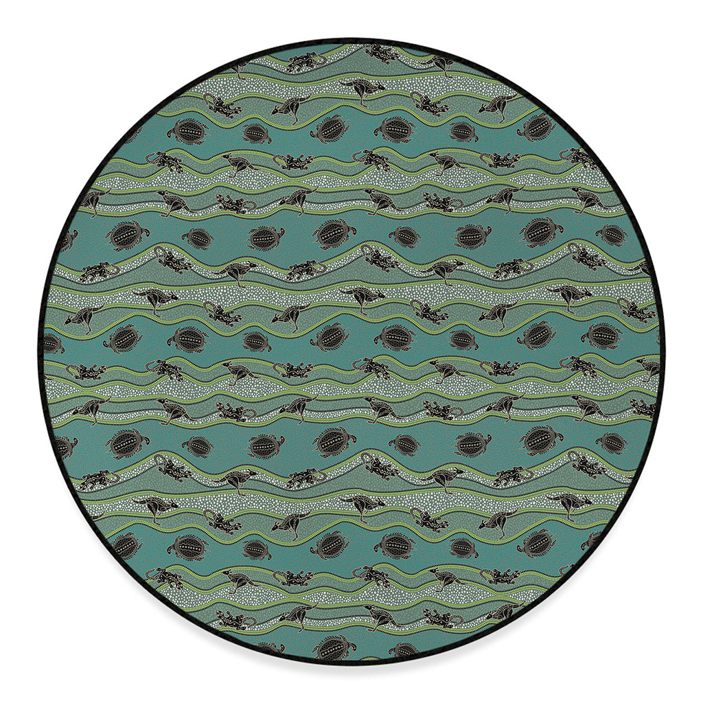 Aboriginal Animals Pattern Print Round Floor Mat