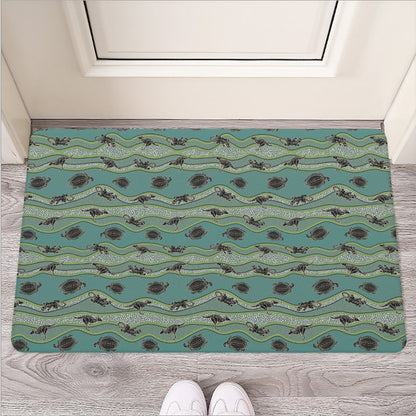 Aboriginal Animals Pattern Print Rubber Doormat