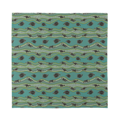 Aboriginal Animals Pattern Print Silk Bandana