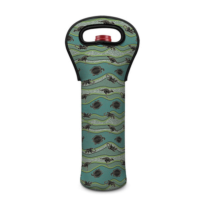 Aboriginal Animals Pattern Print Single Neoprene Wine Tote