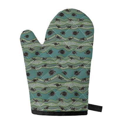 Aboriginal Animals Pattern Print Single Oven Mitt