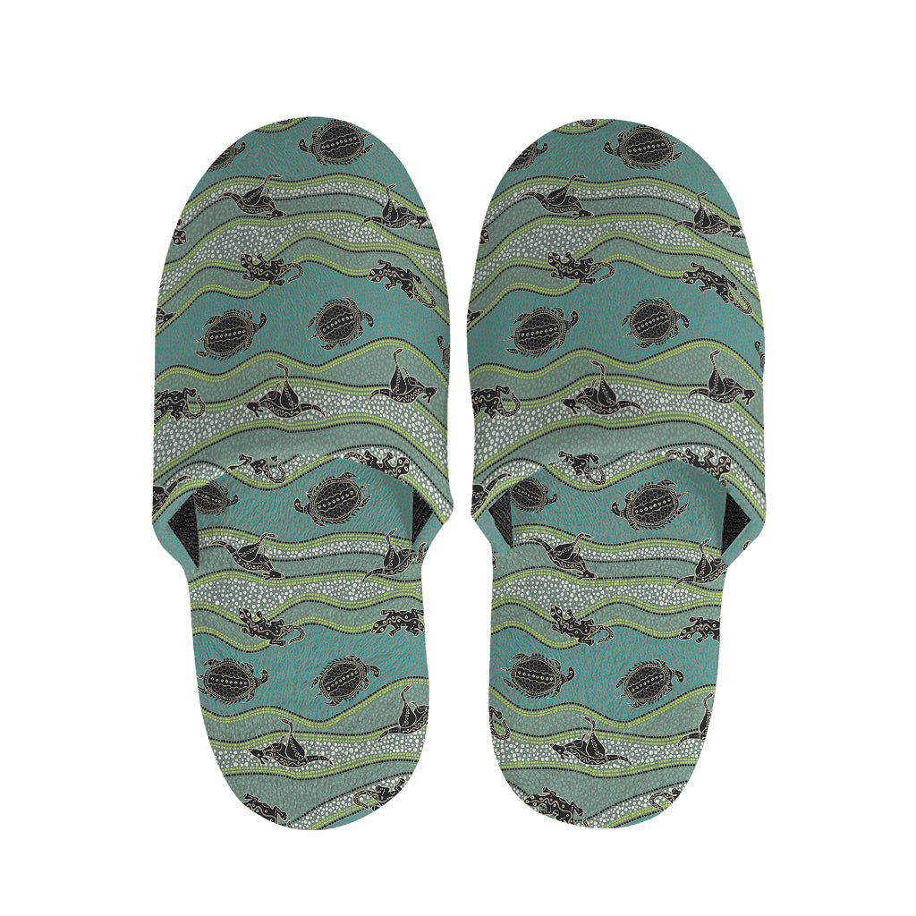 Aboriginal Animals Pattern Print Slippers