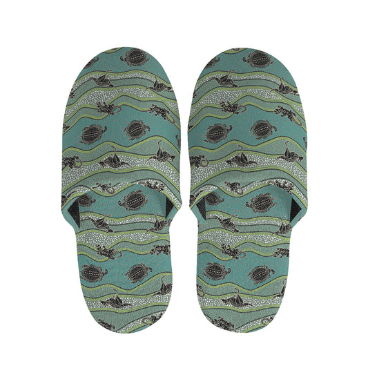 Aboriginal Animals Pattern Print Slippers