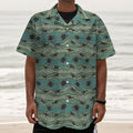 Aboriginal Animals Pattern Print Textured Short Sleeve Shirt