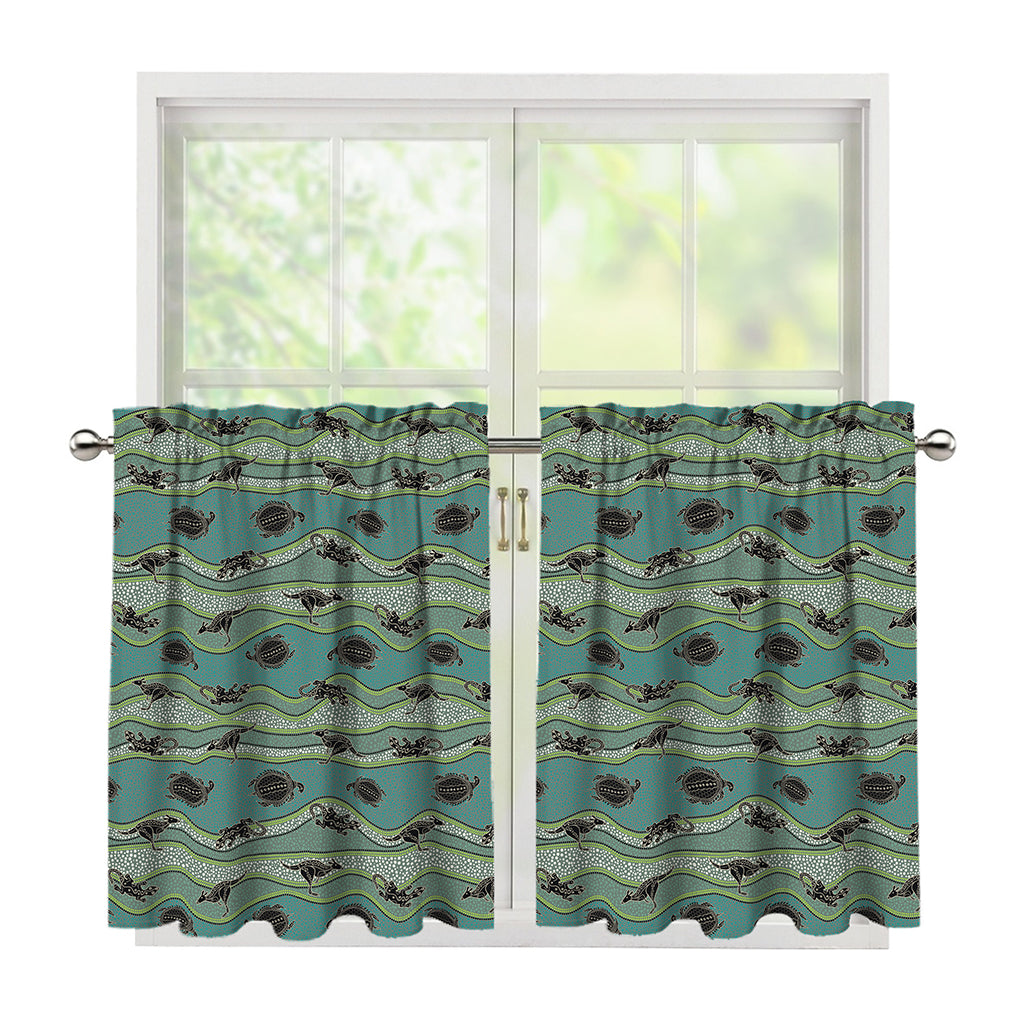Aboriginal Animals Pattern Print Tier Curtains