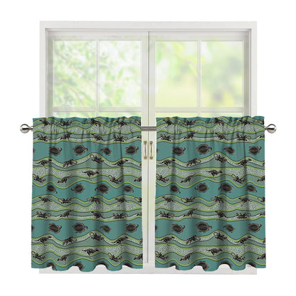 Aboriginal Animals Pattern Print Tier Curtains