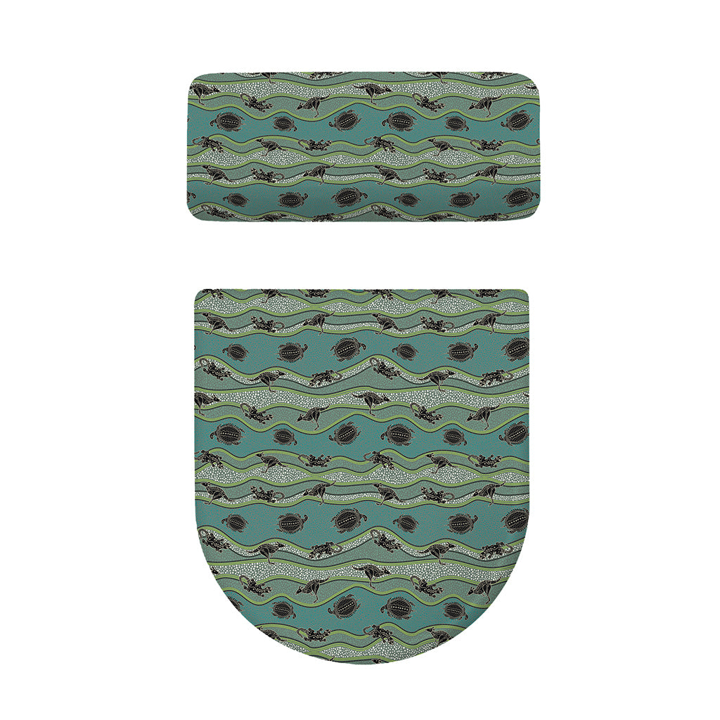 Aboriginal Animals Pattern Print Toilet Lid And Tank Cover Set