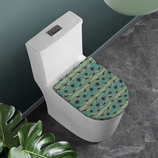 Aboriginal Animals Pattern Print Toilet Lid Cover