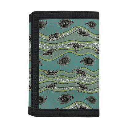 Aboriginal Animals Pattern Print Trifold Wallet