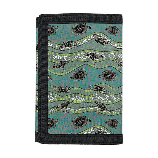 Aboriginal Animals Pattern Print Trifold Wallet