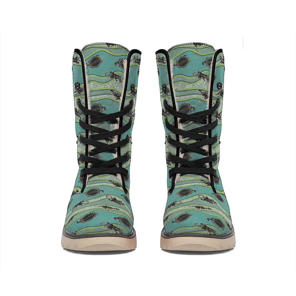 Aboriginal Animals Pattern Print Winter Boots