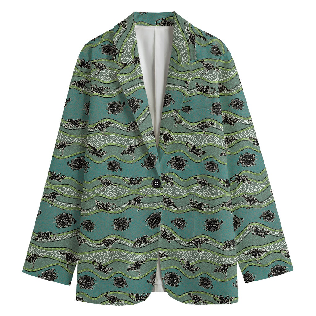 Aboriginal Animals Pattern Print Women's Blazer