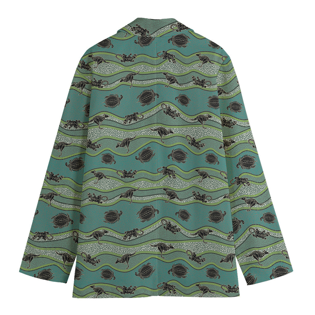 Aboriginal Animals Pattern Print Women's Blazer