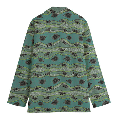Aboriginal Animals Pattern Print Women's Blazer