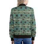 Aboriginal Animals Pattern Print Women's Bomber Jacket