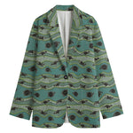 Aboriginal Animals Pattern Print Women's Cotton Blazer