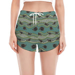 Aboriginal Animals Pattern Print Women's Split Running Shorts