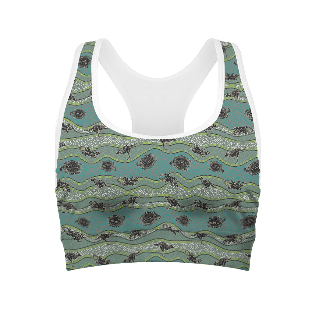Aboriginal Animals Pattern Print Women's Sports Bra
