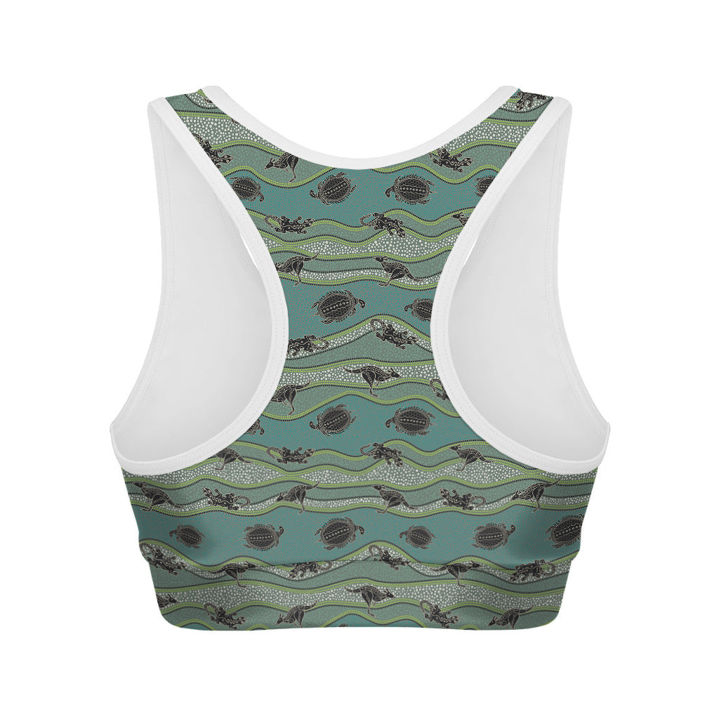 Aboriginal Animals Pattern Print Women's Sports Bra