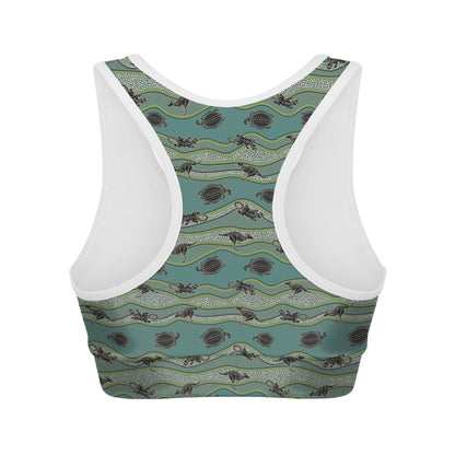 Aboriginal Animals Pattern Print Women's Sports Bra