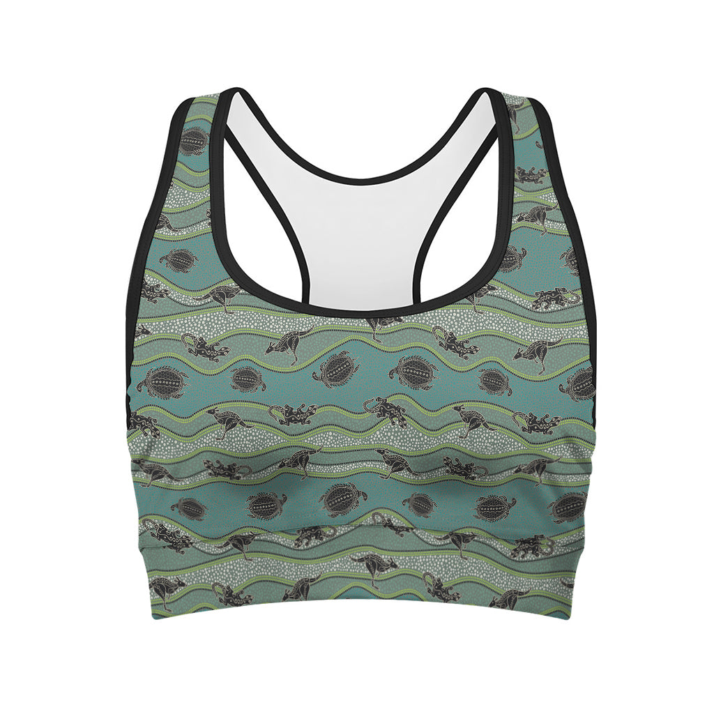 Aboriginal Animals Pattern Print Women's Sports Bra