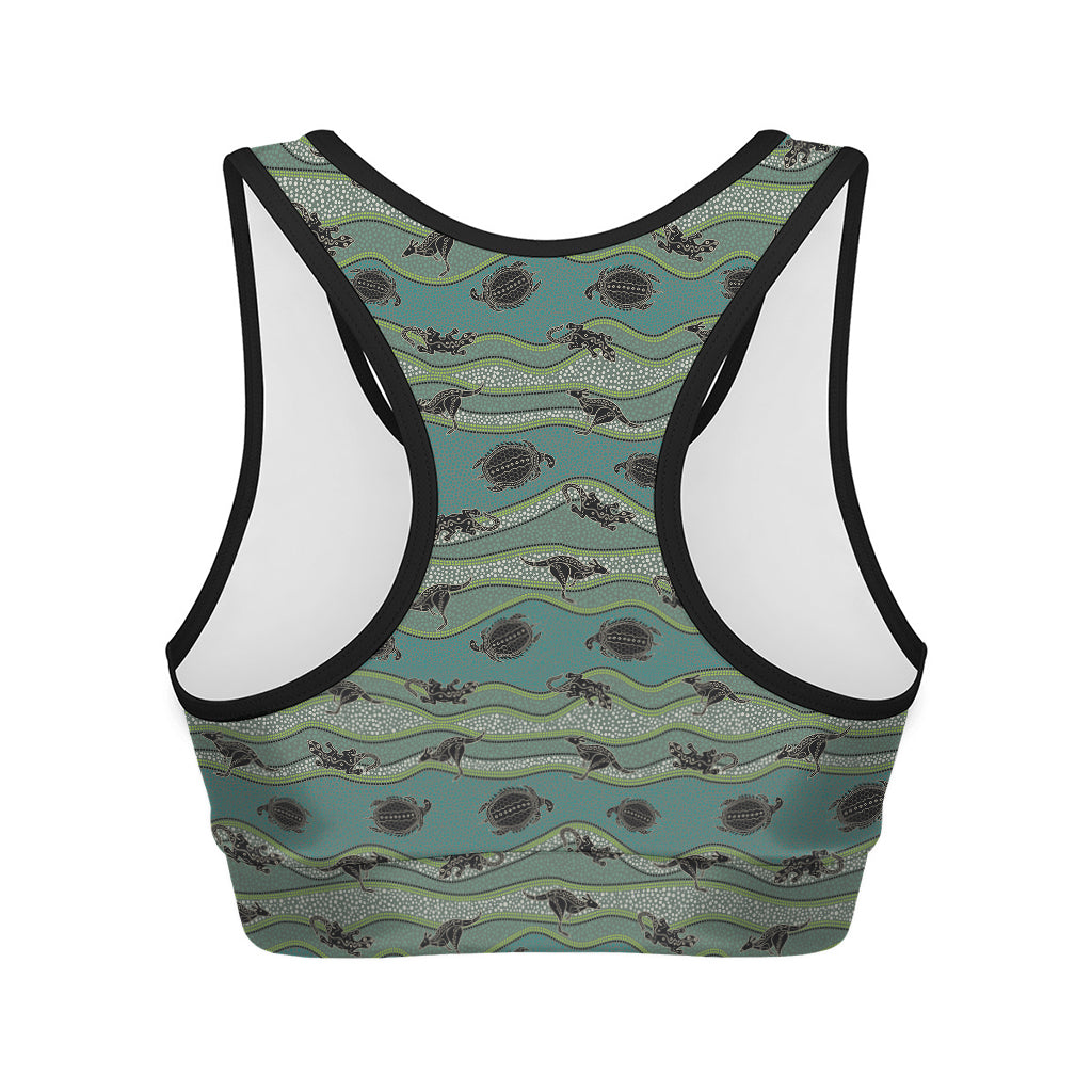 Aboriginal Animals Pattern Print Women's Sports Bra