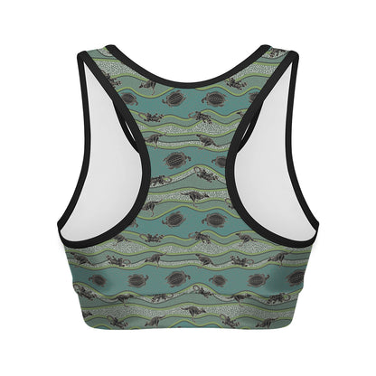 Aboriginal Animals Pattern Print Women's Sports Bra