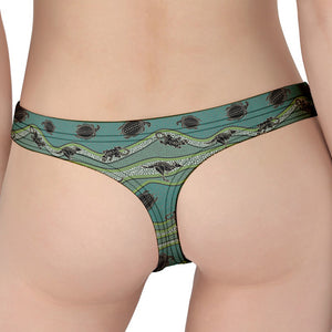 Aboriginal Animals Pattern Print Women's Thong