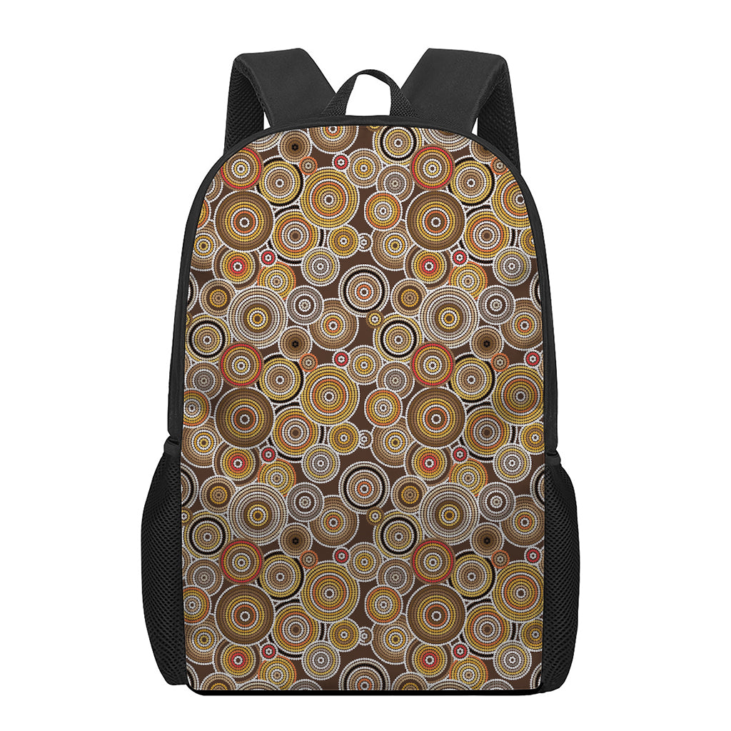 Aboriginal Art Dot Pattern Print 17 Inch Backpack