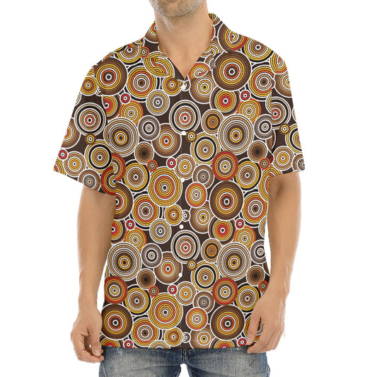 Aboriginal Art Dot Pattern Print Aloha Shirt