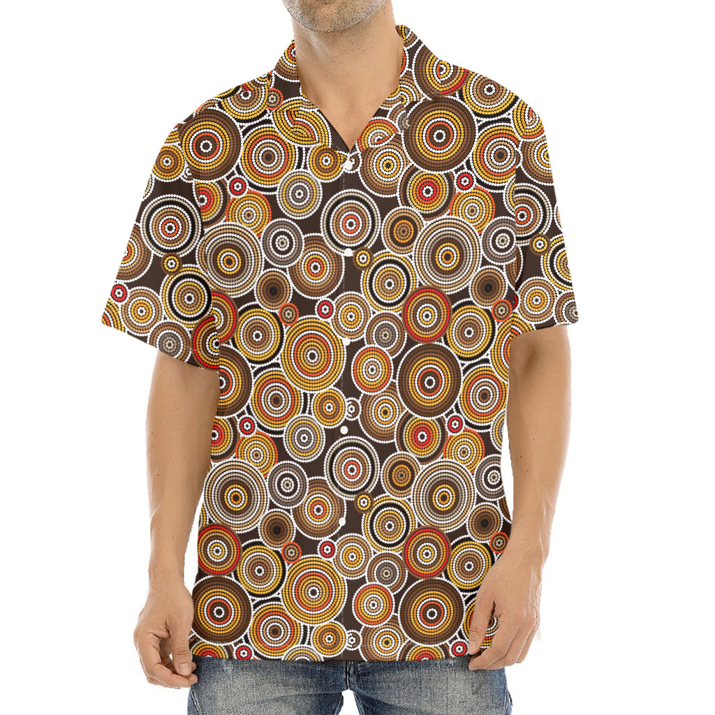 Aboriginal Art Dot Pattern Print Aloha Shirt