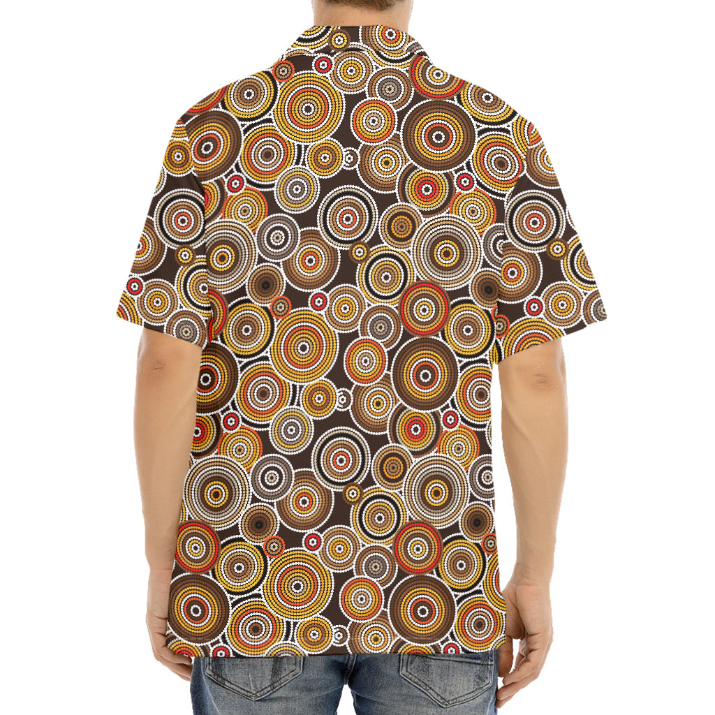 Aboriginal Art Dot Pattern Print Aloha Shirt
