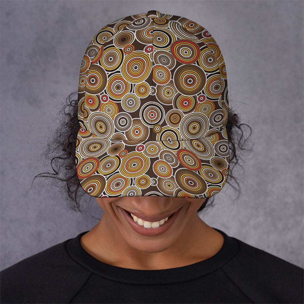 Aboriginal Art Dot Pattern Print Baseball Cap