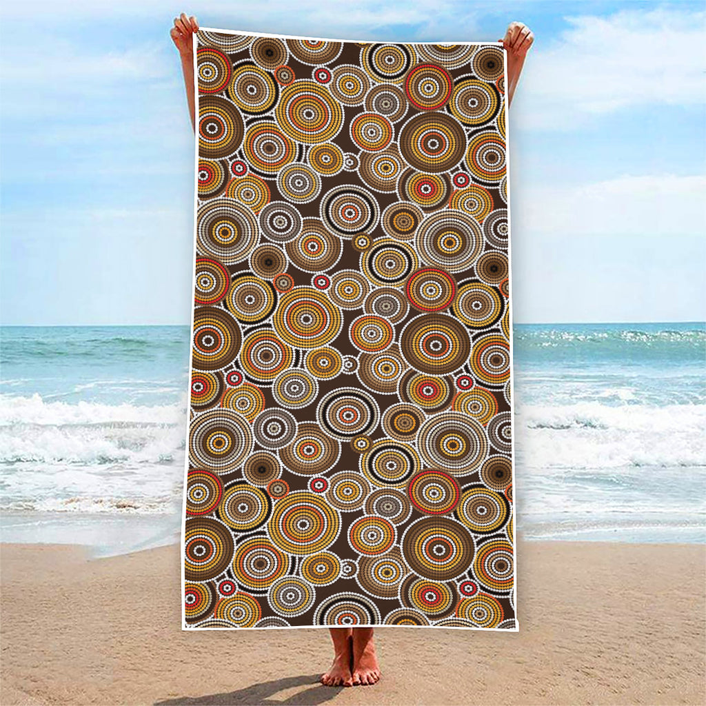 Aboriginal Art Dot Pattern Print Beach Towel