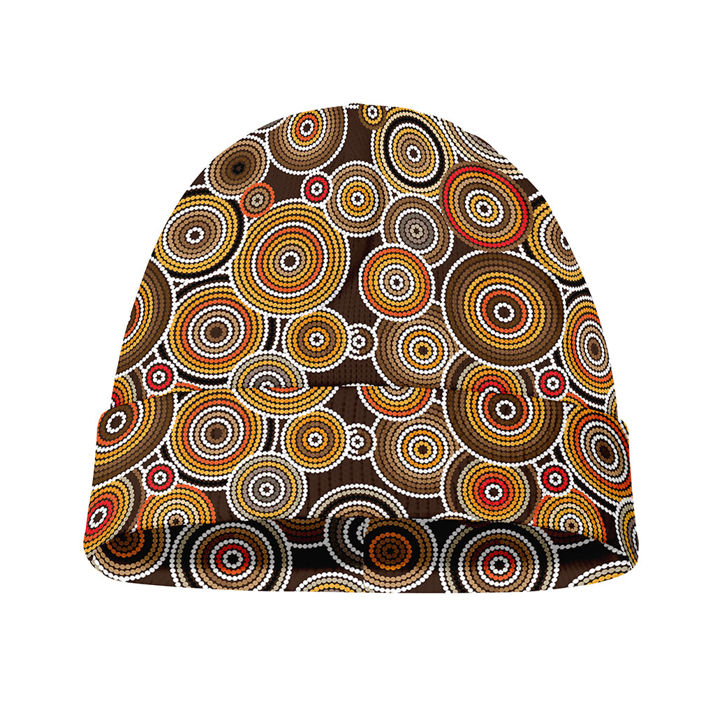 Aboriginal Art Dot Pattern Print Beanie