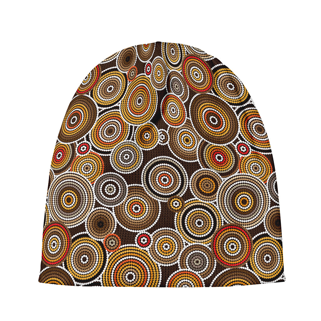 Aboriginal Art Dot Pattern Print Beanie