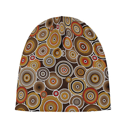 Aboriginal Art Dot Pattern Print Beanie