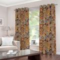 Aboriginal Art Dot Pattern Print Dimout Grommet Curtains