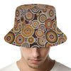 Aboriginal Art Dot Pattern Print Bucket Hat