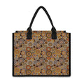 Aboriginal Art Dot Pattern Print Canvas Tote Bag