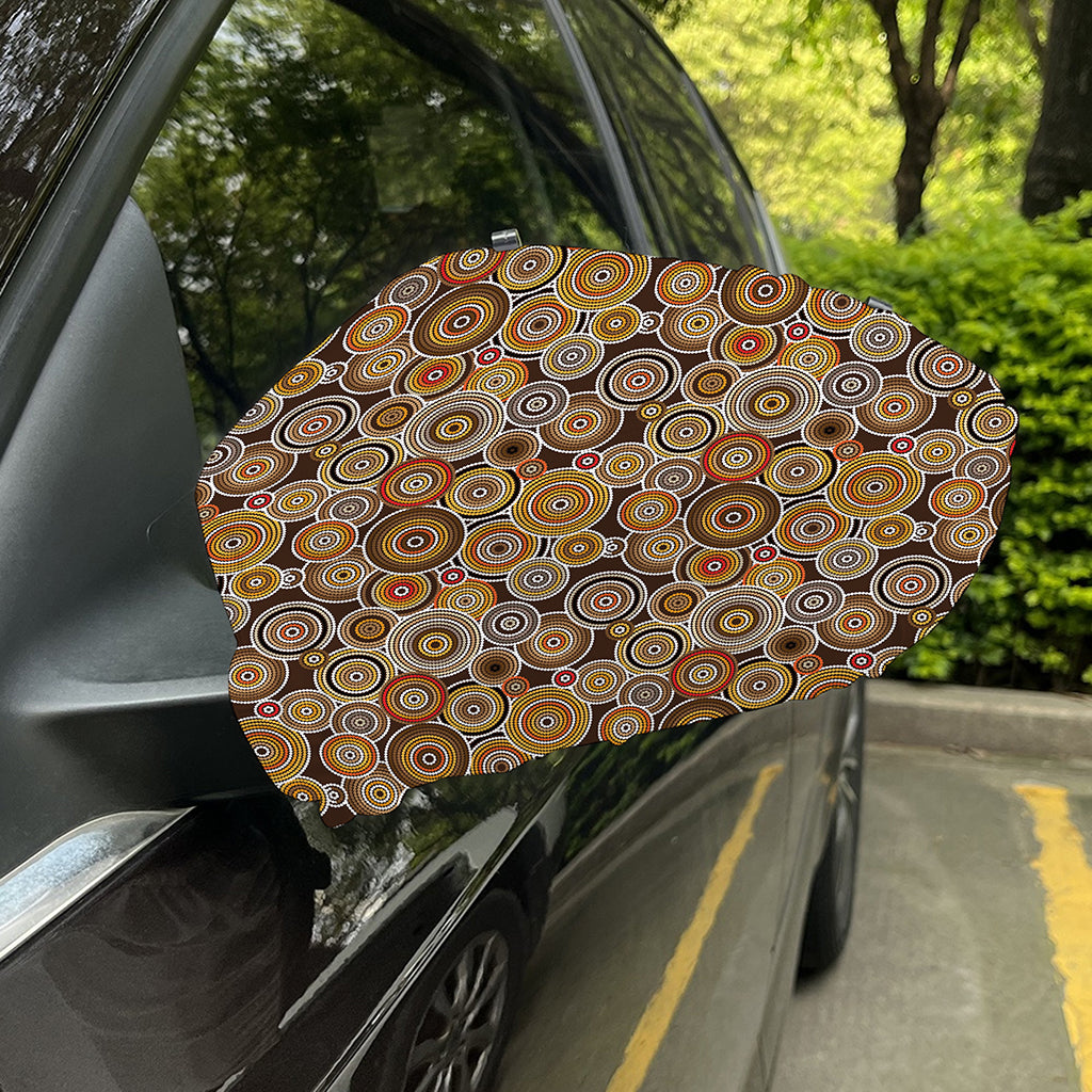 Aboriginal Art Dot Pattern Print Car Side Mirror Covers