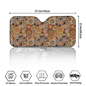 Aboriginal Art Dot Pattern Print Car Windshield Sun Shade