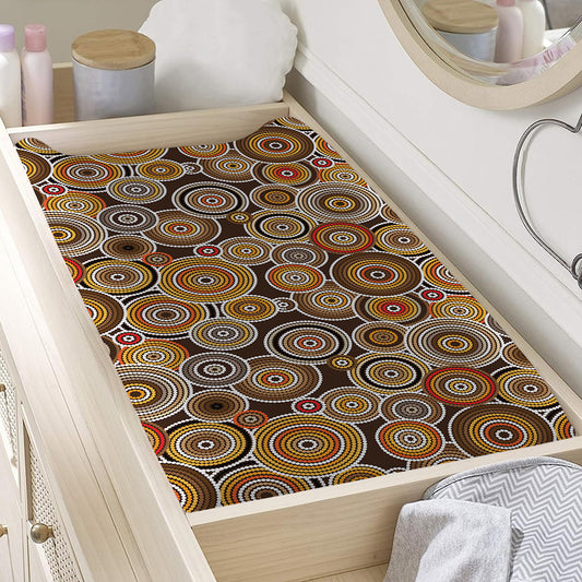 Aboriginal Art Dot Pattern Print Changing Pad Cover